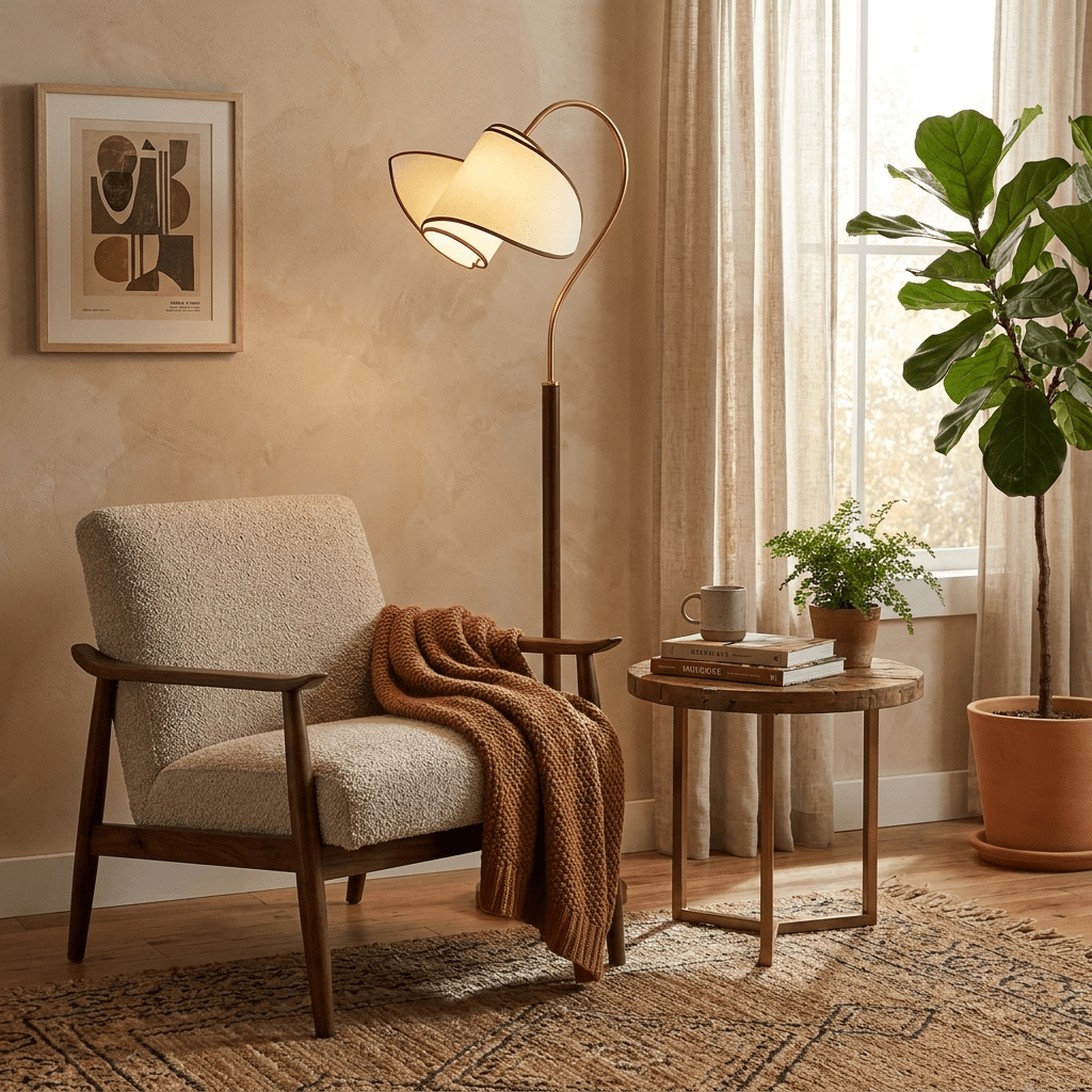 Corvienne gebogen nek vloerlamp