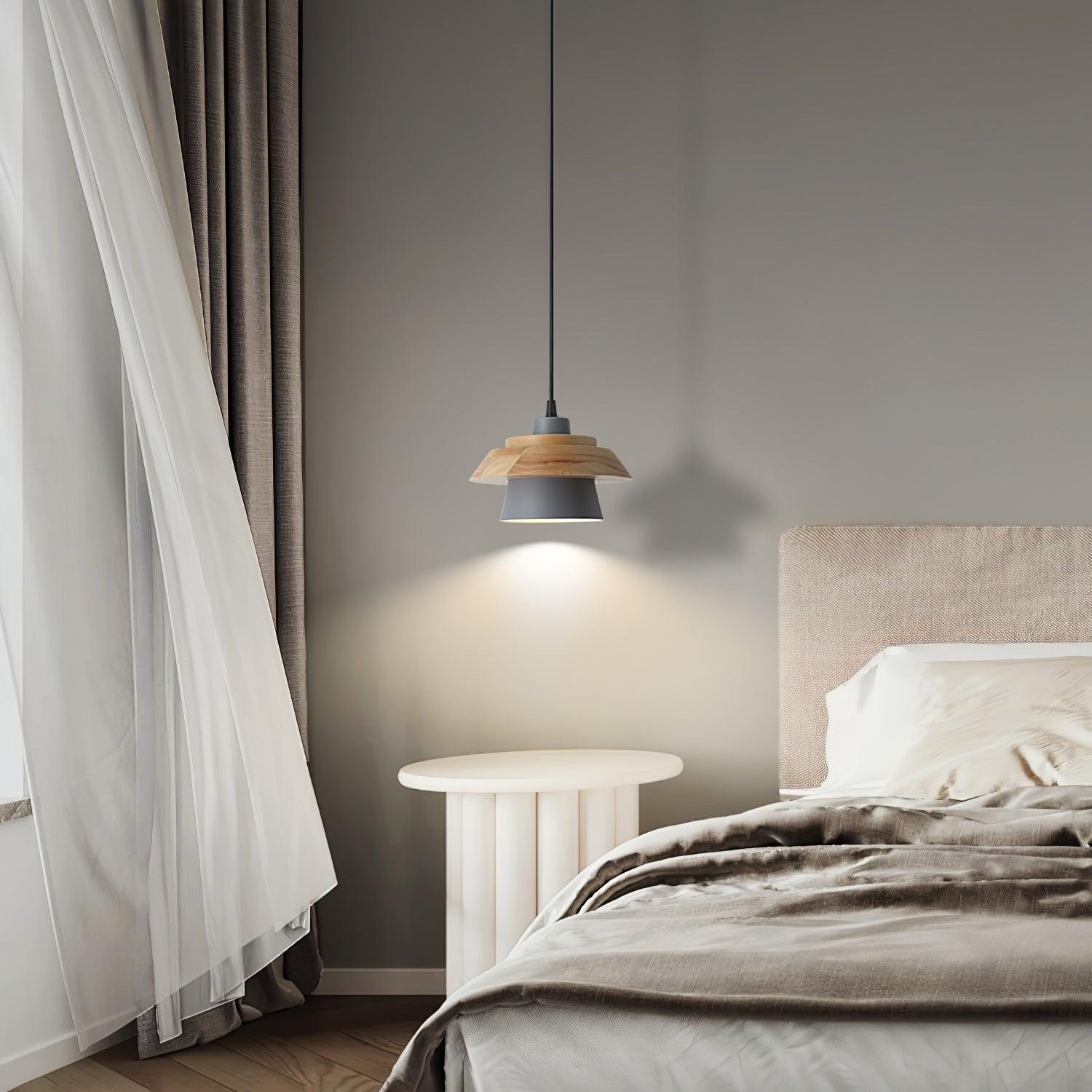 Zaid Moderne Design LED Hanglamp Metaal Hout 6 Kleur Slaapkamer/Woonkamer