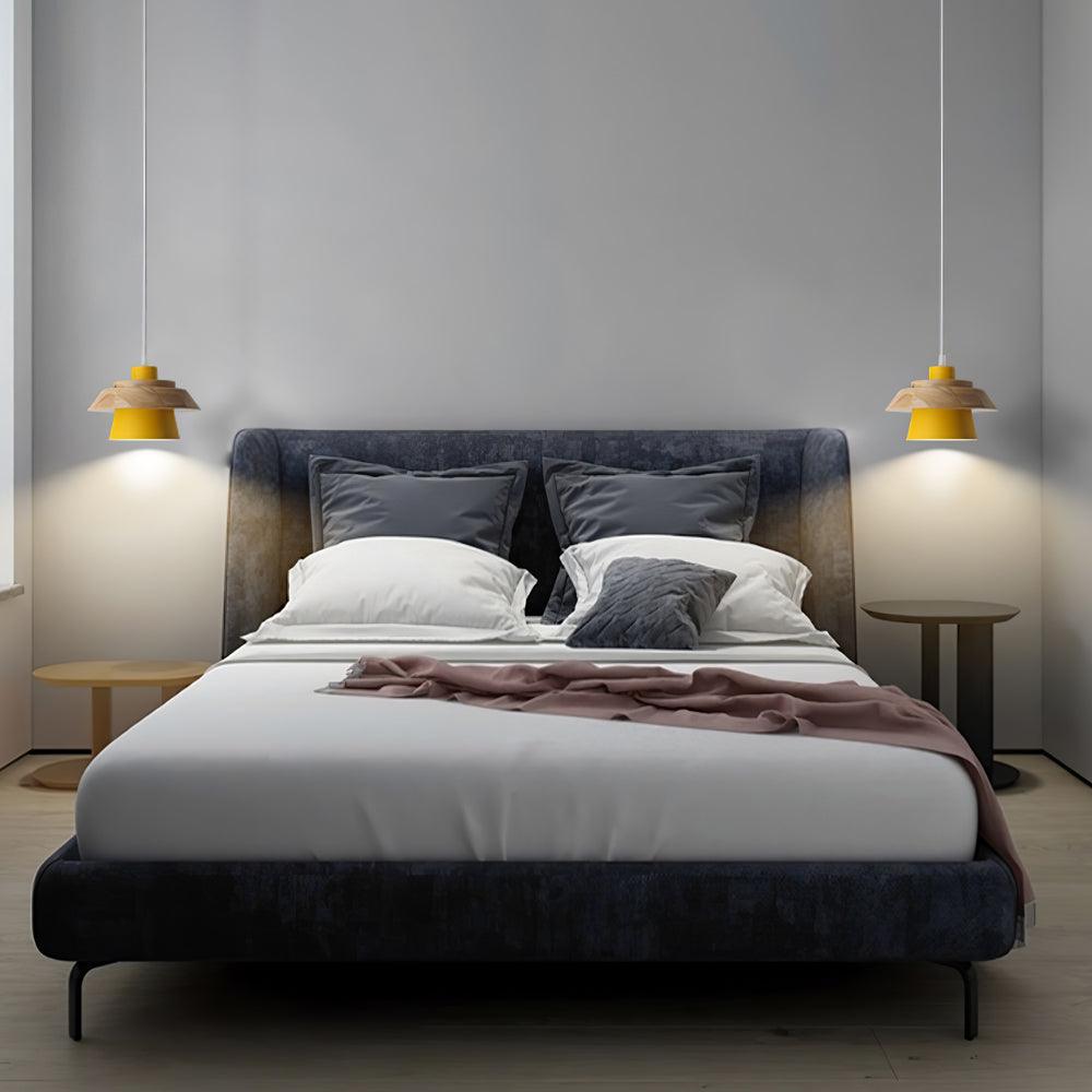 Zaid Moderne Design LED Hanglamp Metaal Hout 6 Kleur Slaapkamer/Woonkamer