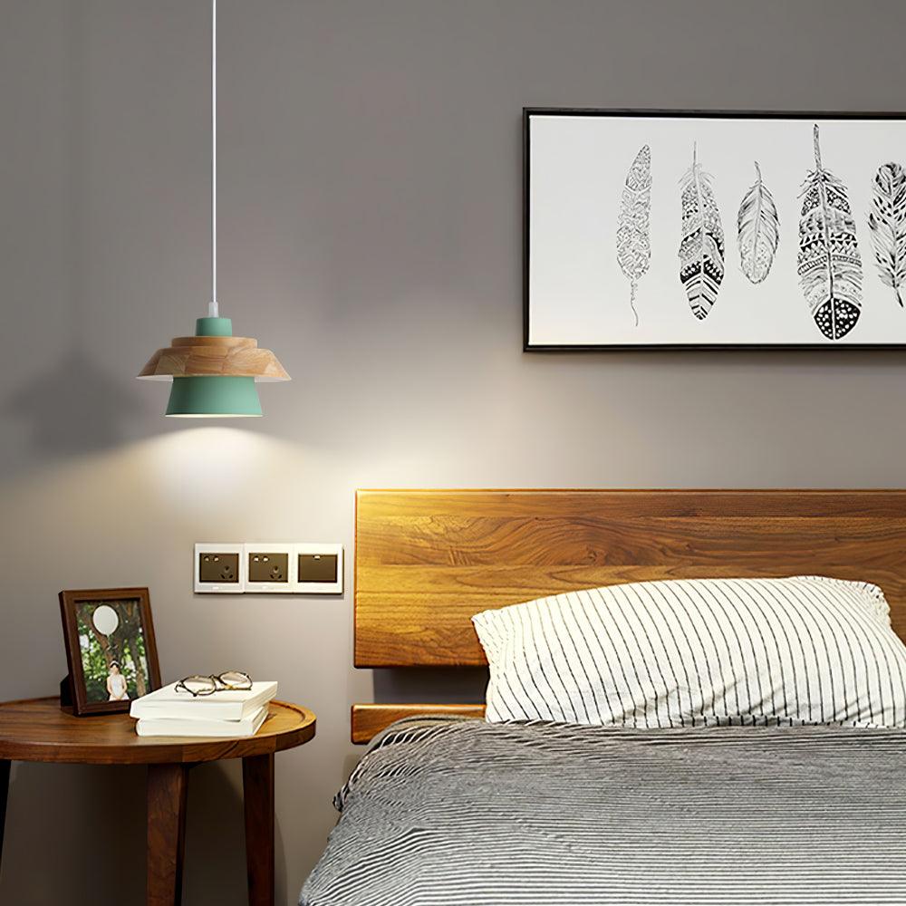 Zaid Moderne Design LED Hanglamp Metaal Hout 6 Kleur Slaapkamer/Woonkamer