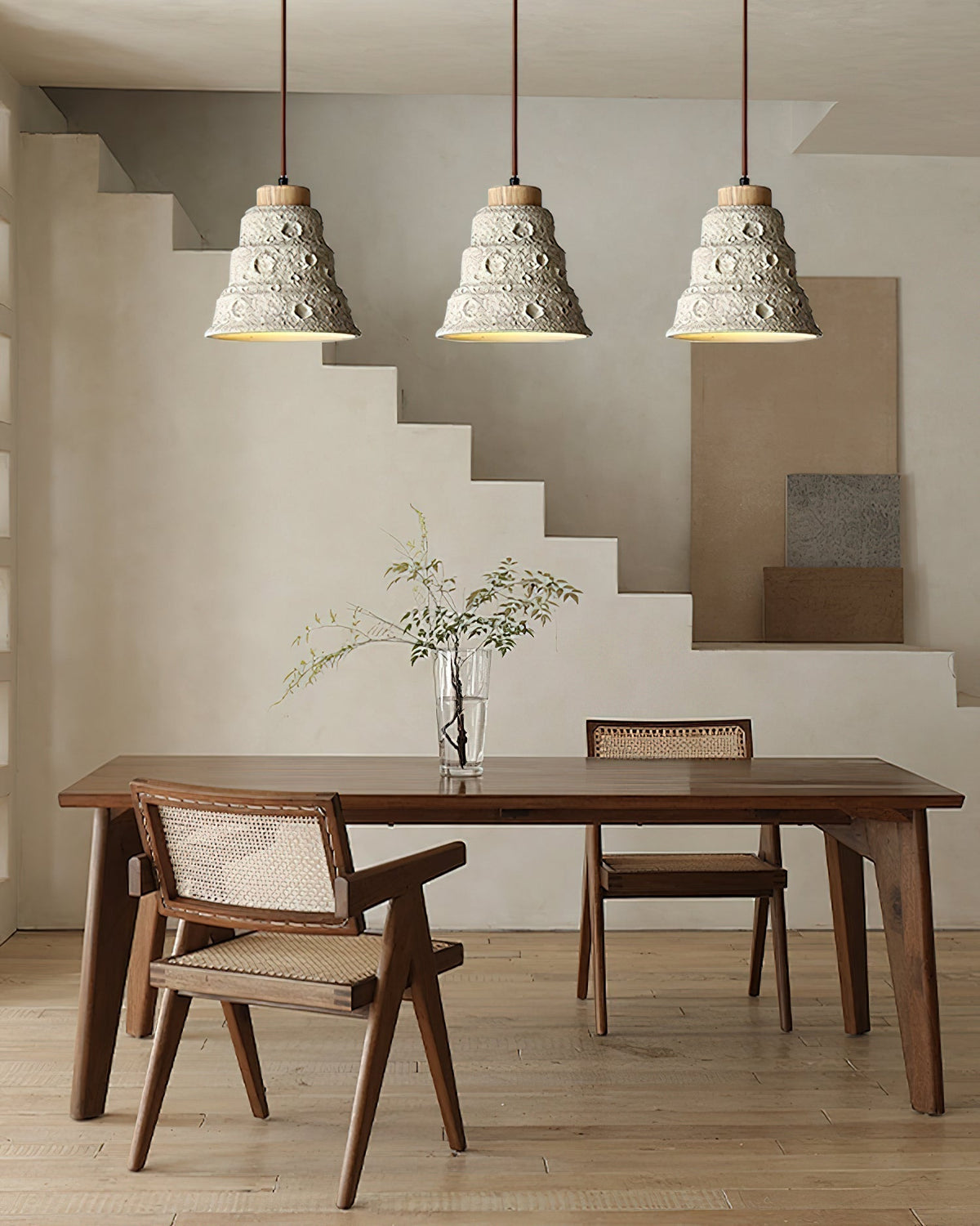 Ilphaeth Noordse kunst hanglamp van steen en hout
