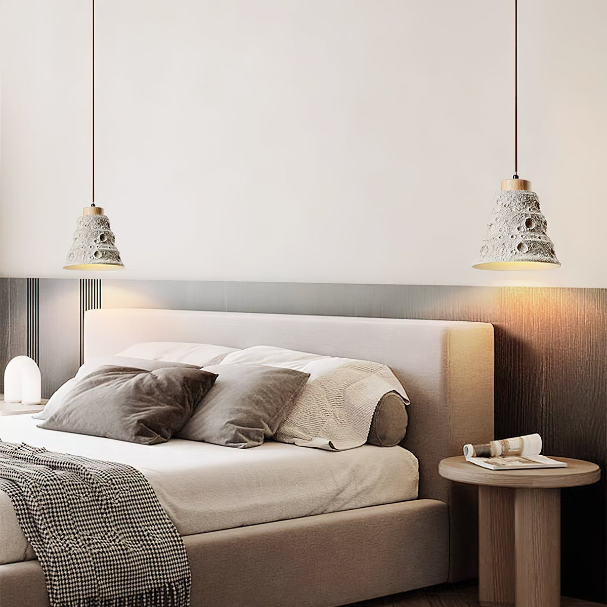 Ilphaeth Noordse kunst hanglamp van steen en hout