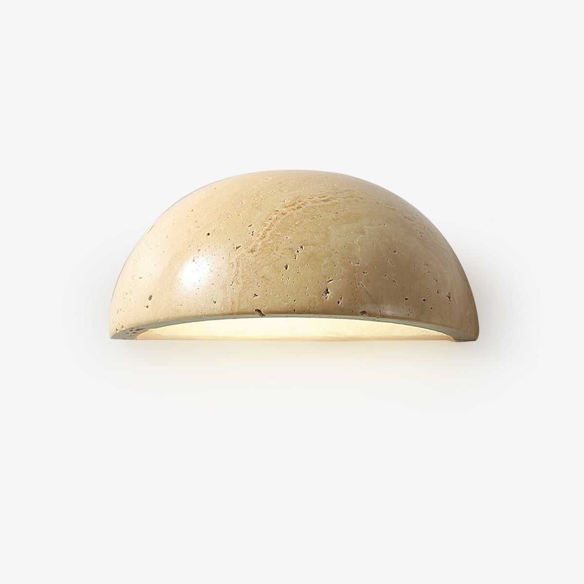 Vethayra Half-koepelvormige travertin wandlamp