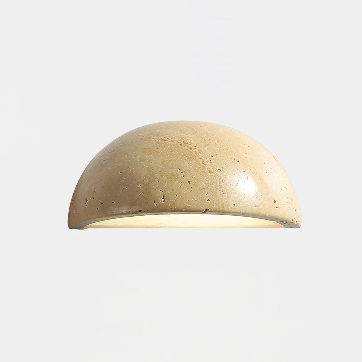 Vethayra Half-koepelvormige travertin wandlamp