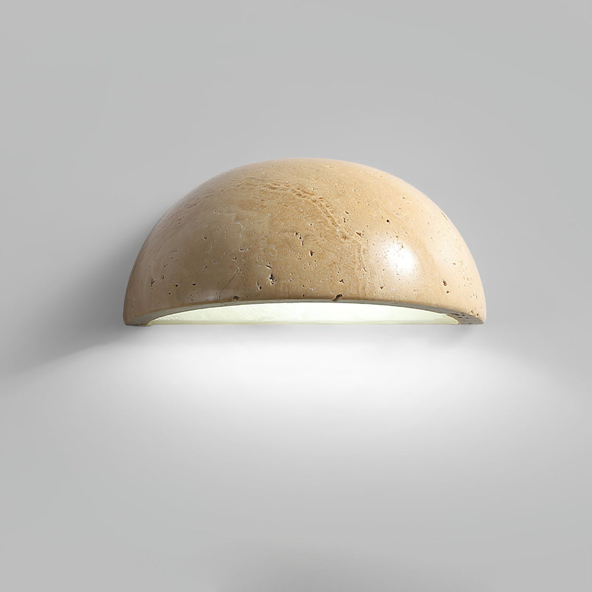 Vethayra Half-koepelvormige travertin wandlamp