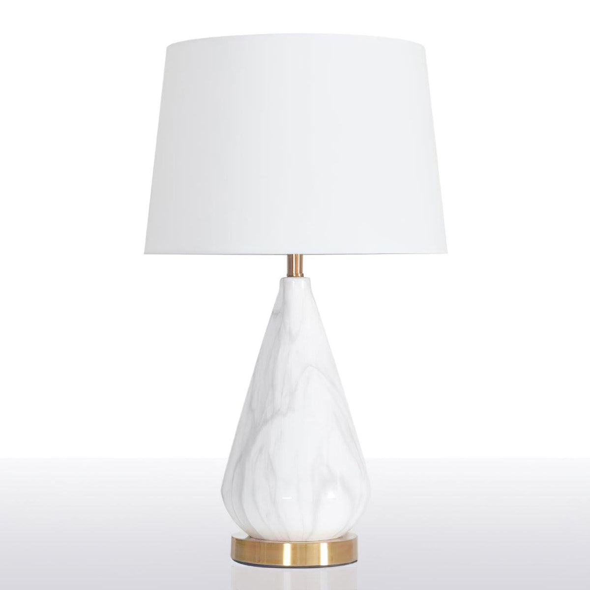 Elysian tafellamp in wit en zwart marmer