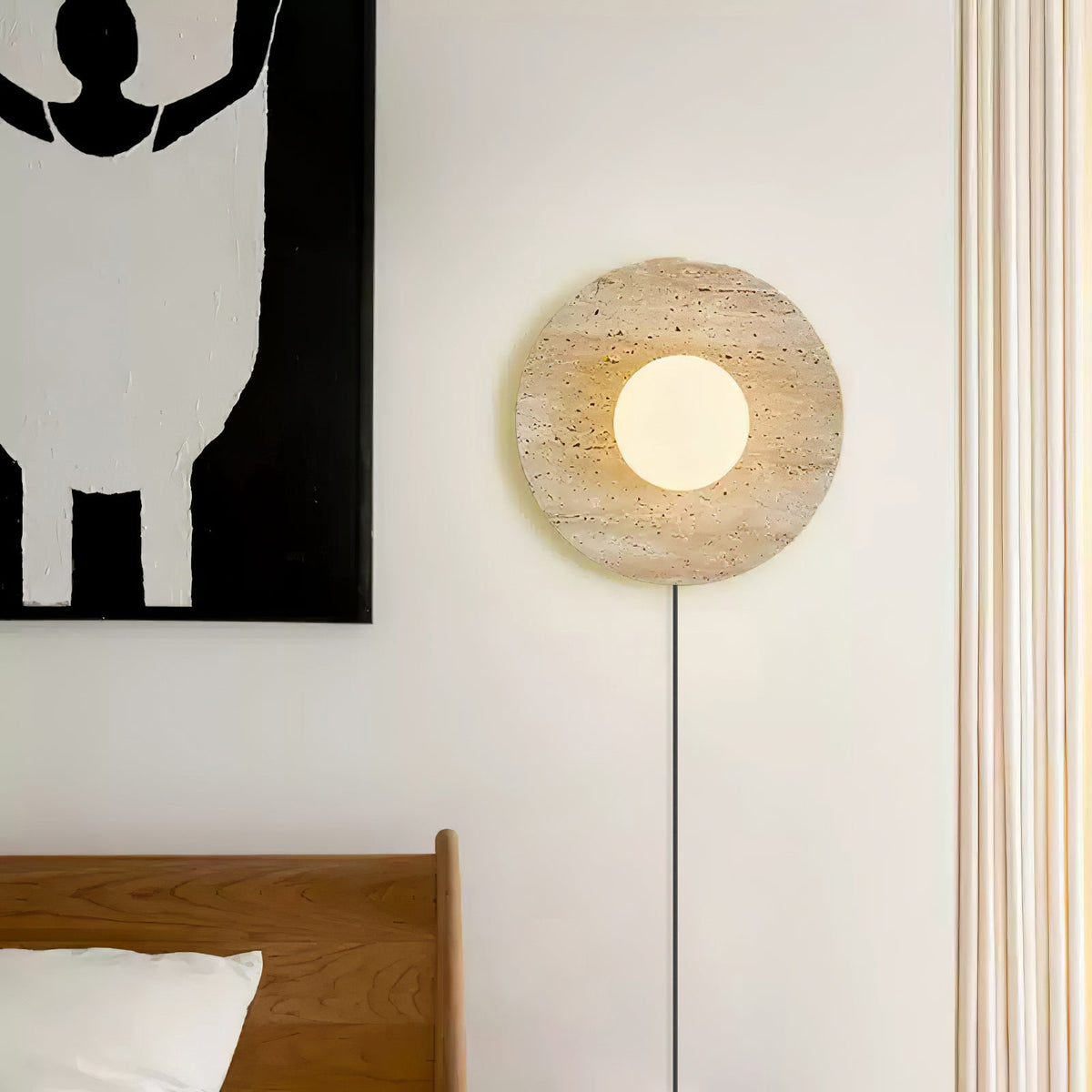 Hylso Ringkap travertin wandlamp