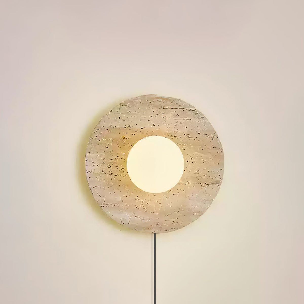 Hylso Ringkap travertin wandlamp
