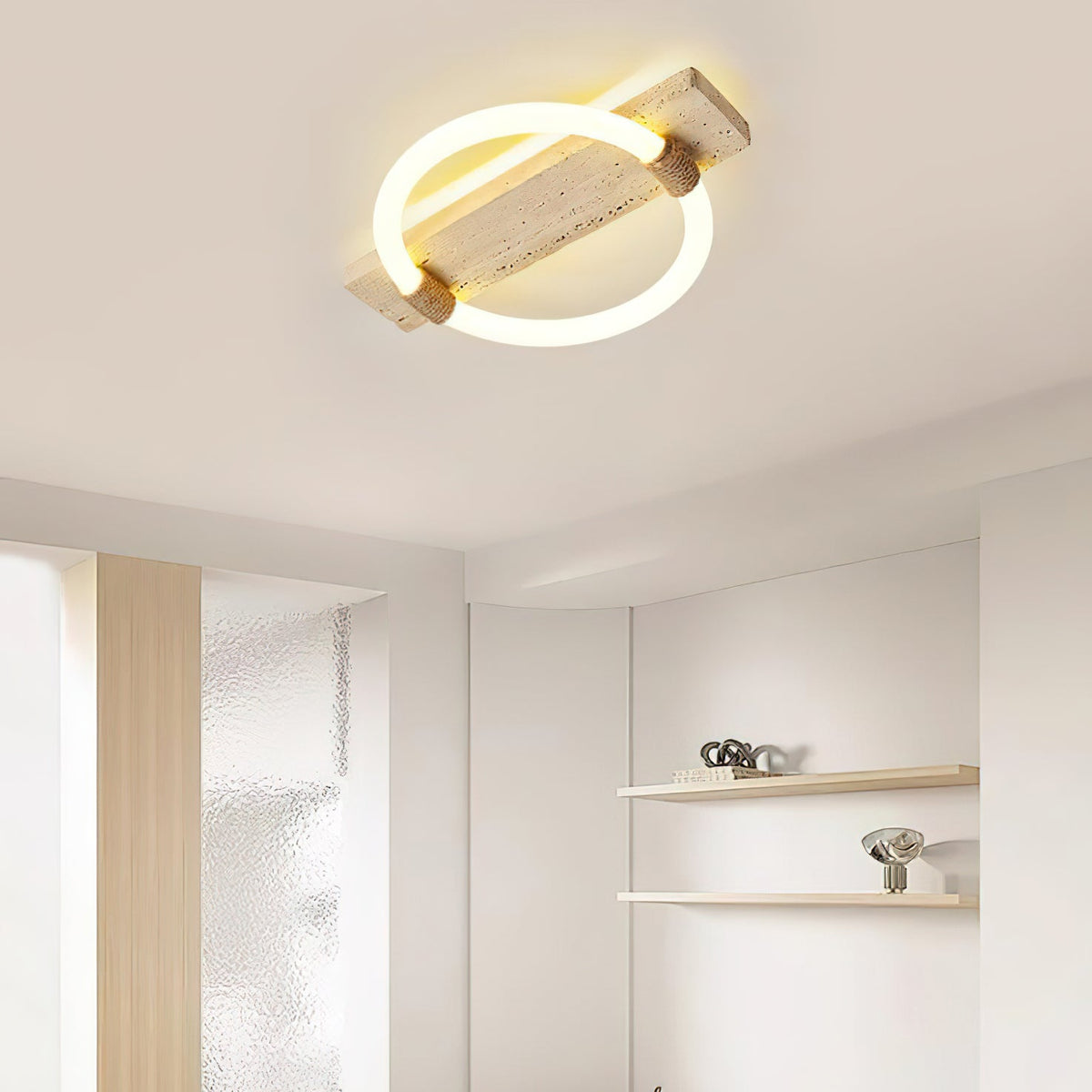 Elmaryra Ringed travertin wandlamp / plafondlamp