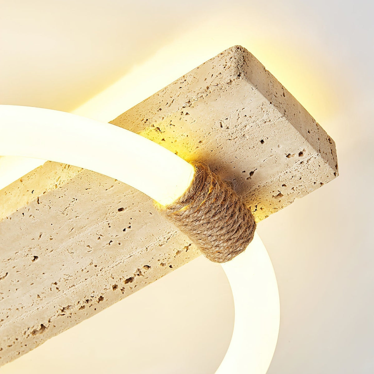 Elmaryra Ringed travertin wandlamp / plafondlamp
