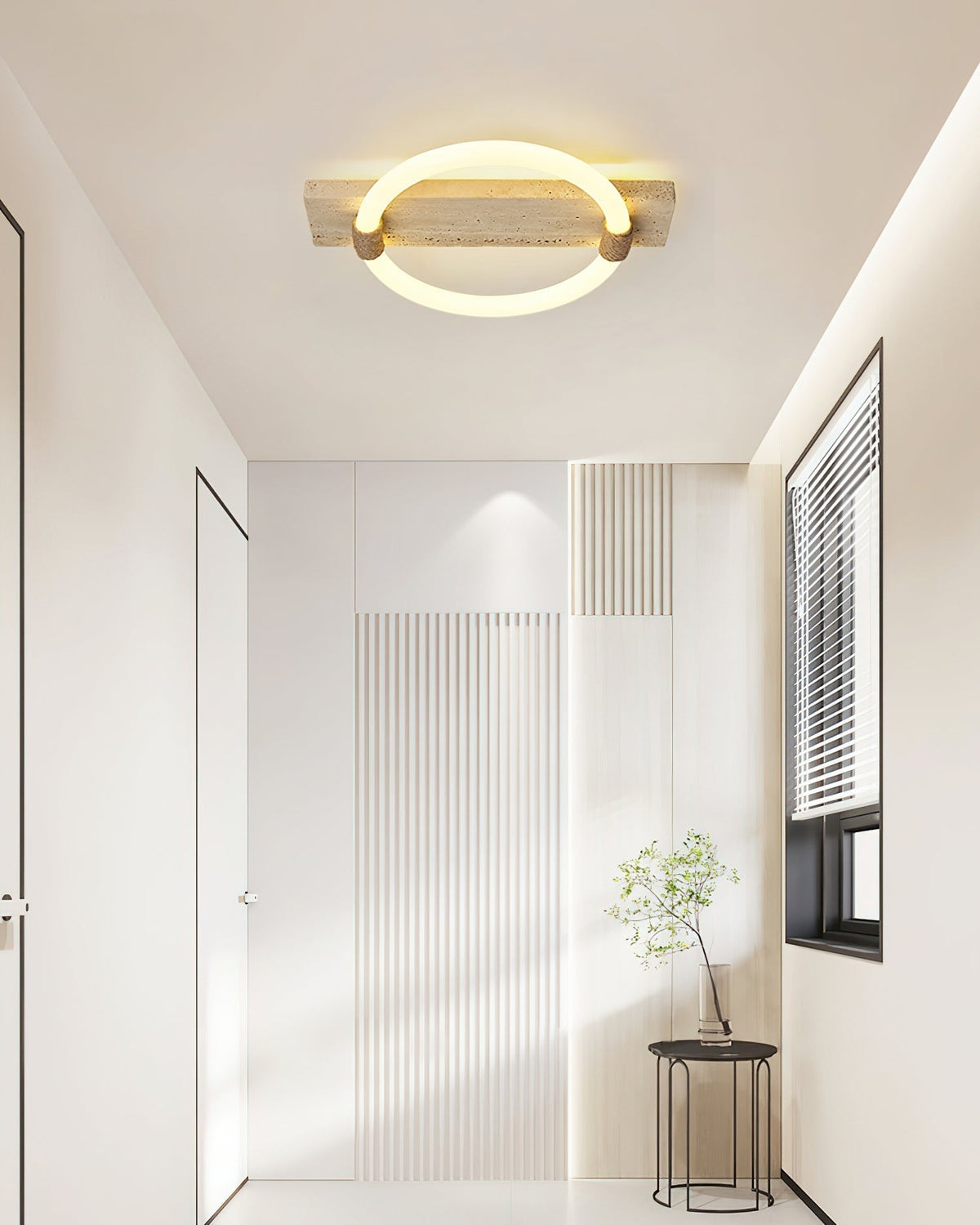 Elmaryra Ringed travertin wandlamp / plafondlamp