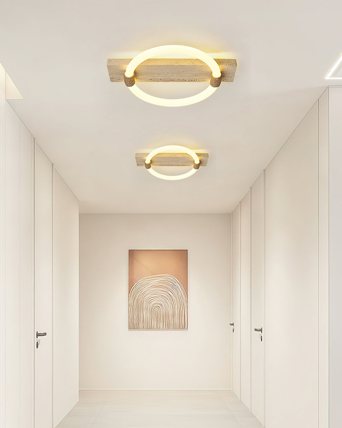 Elmaryra Ringed travertin wandlamp / plafondlamp