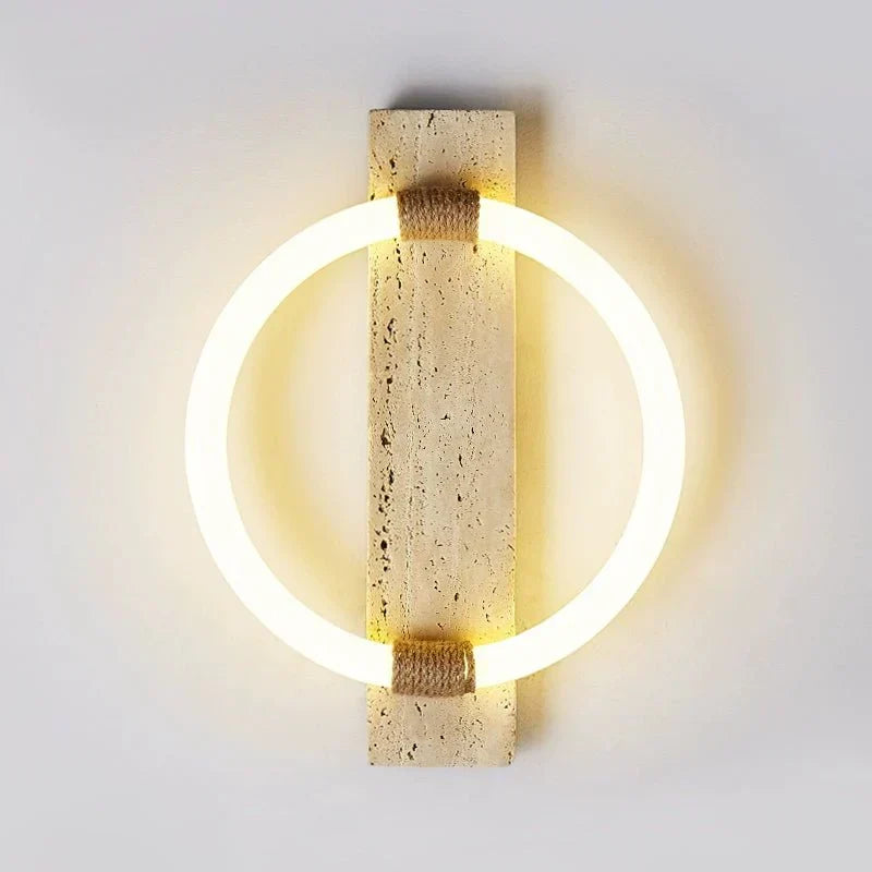 Elmaryra Ringed travertin wandlamp / plafondlamp