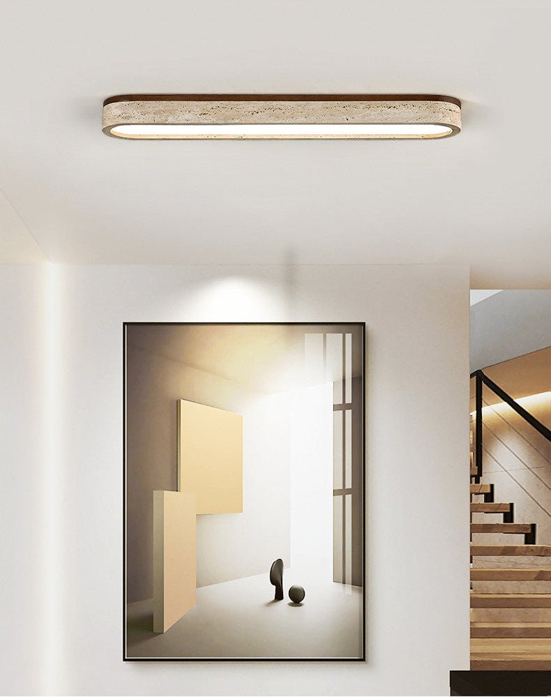 Kirbe Geel travertin Lineaire plafondlamp