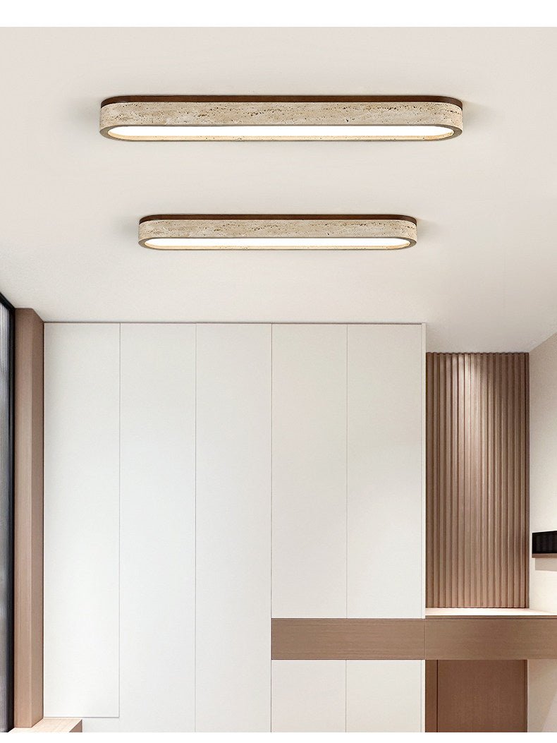 Kirbe Geel travertin Lineaire plafondlamp