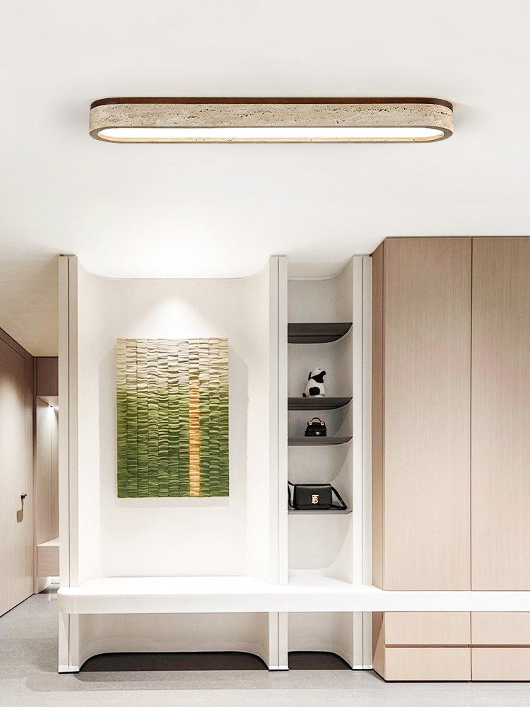 Kirbe Geel travertin Lineaire plafondlamp