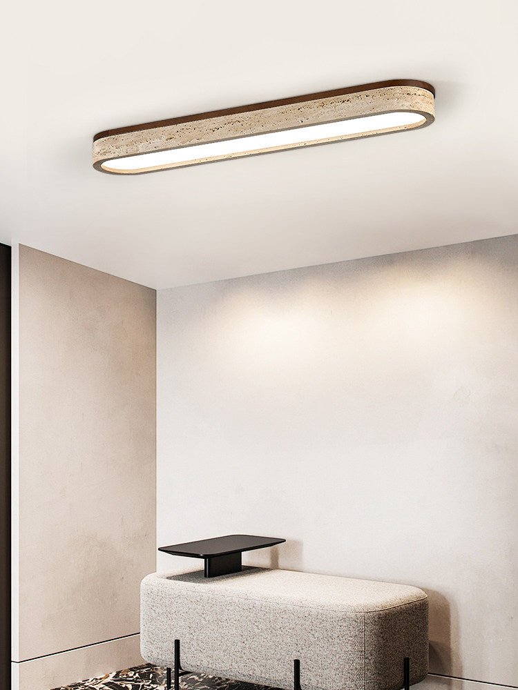 Kirbe Geel travertin Lineaire plafondlamp