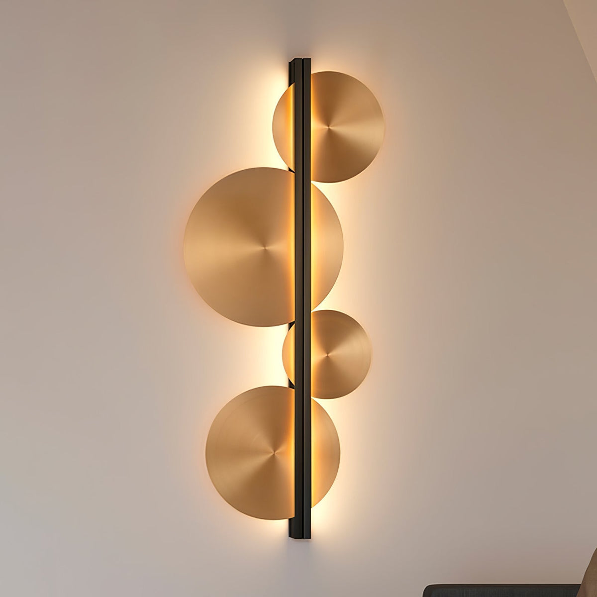Oriivise wandlamp Goud Cirkelvormige Sculpturale