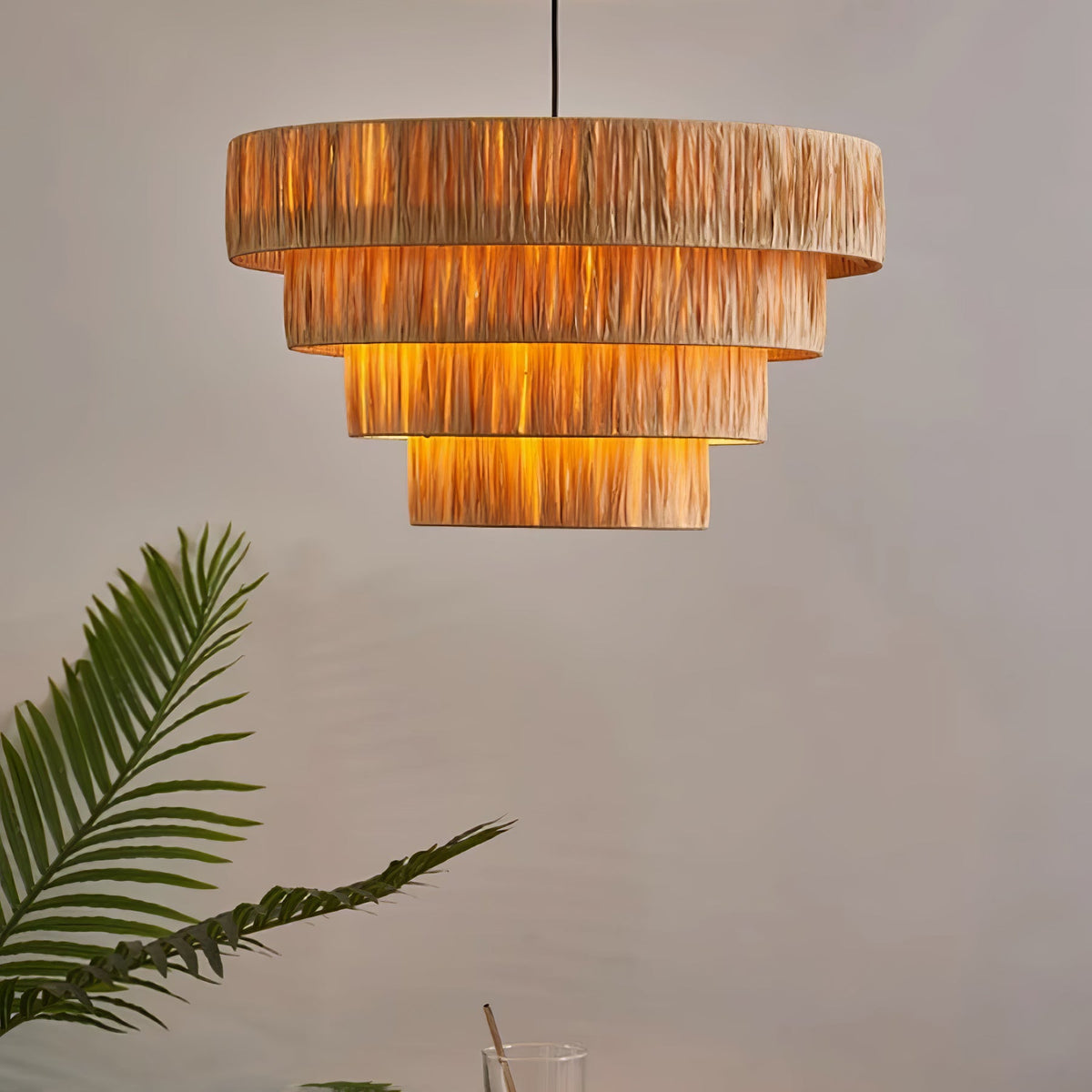 Thyra hanglamp van riet in traditionele retro-stijl