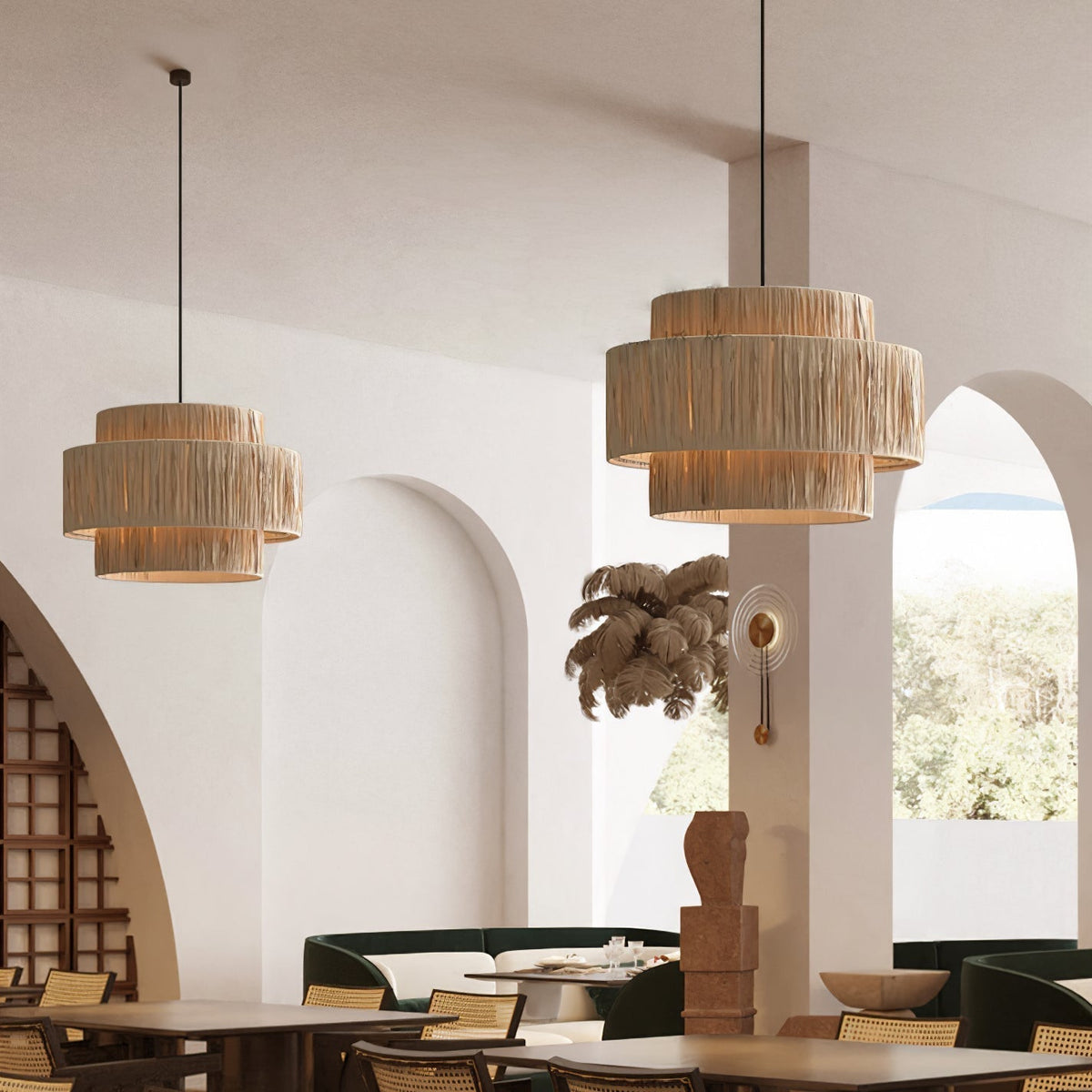 Thyra hanglamp van riet in traditionele retro-stijl