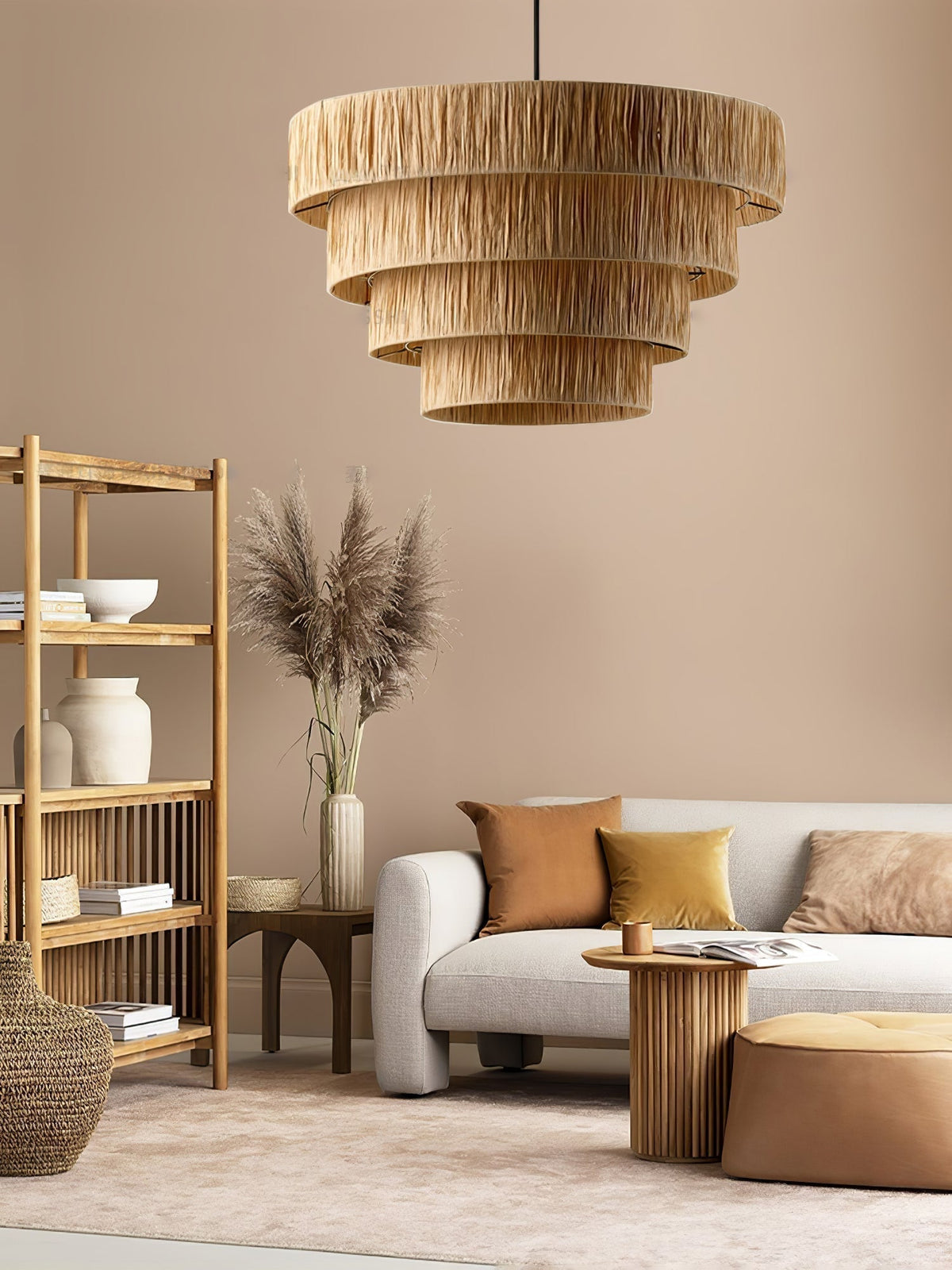 Thyra hanglamp van riet in traditionele retro-stijl
