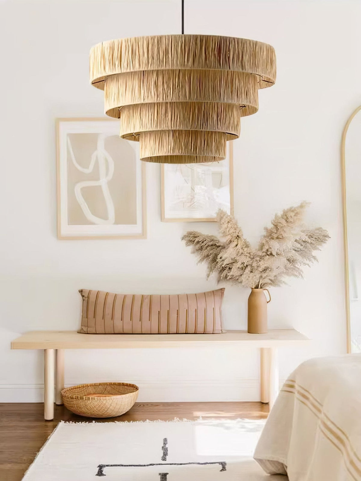 Thyra hanglamp van riet in traditionele retro-stijl
