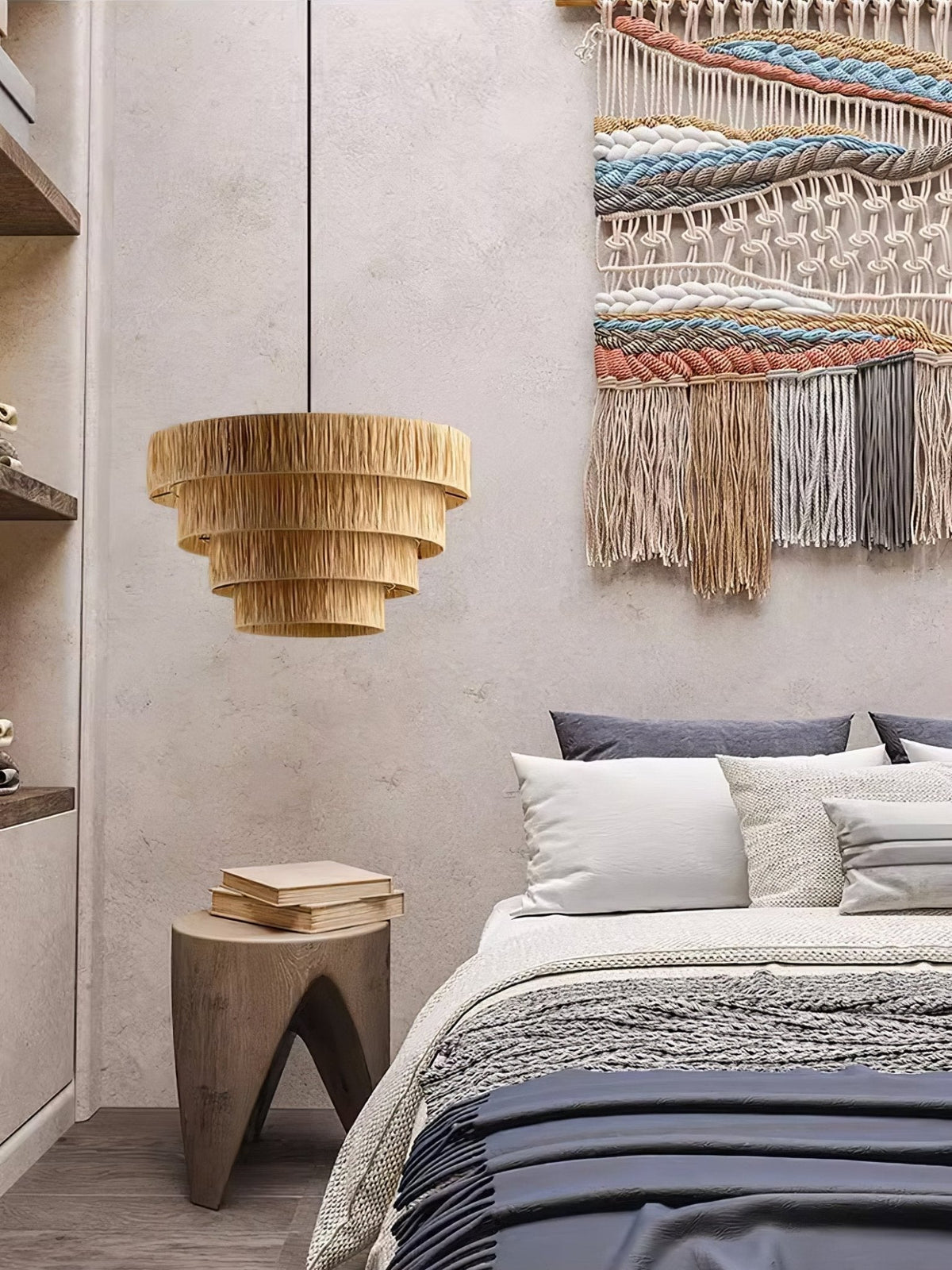 Thyra hanglamp van riet in traditionele retro-stijl