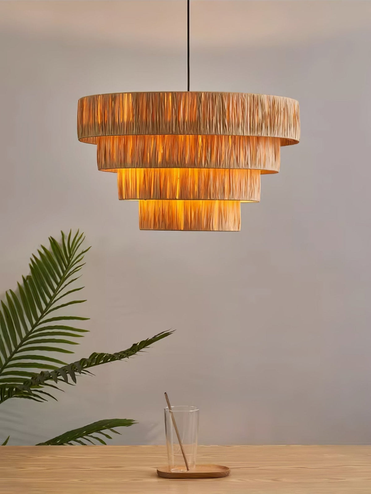 Thyra hanglamp van riet in traditionele retro-stijl
