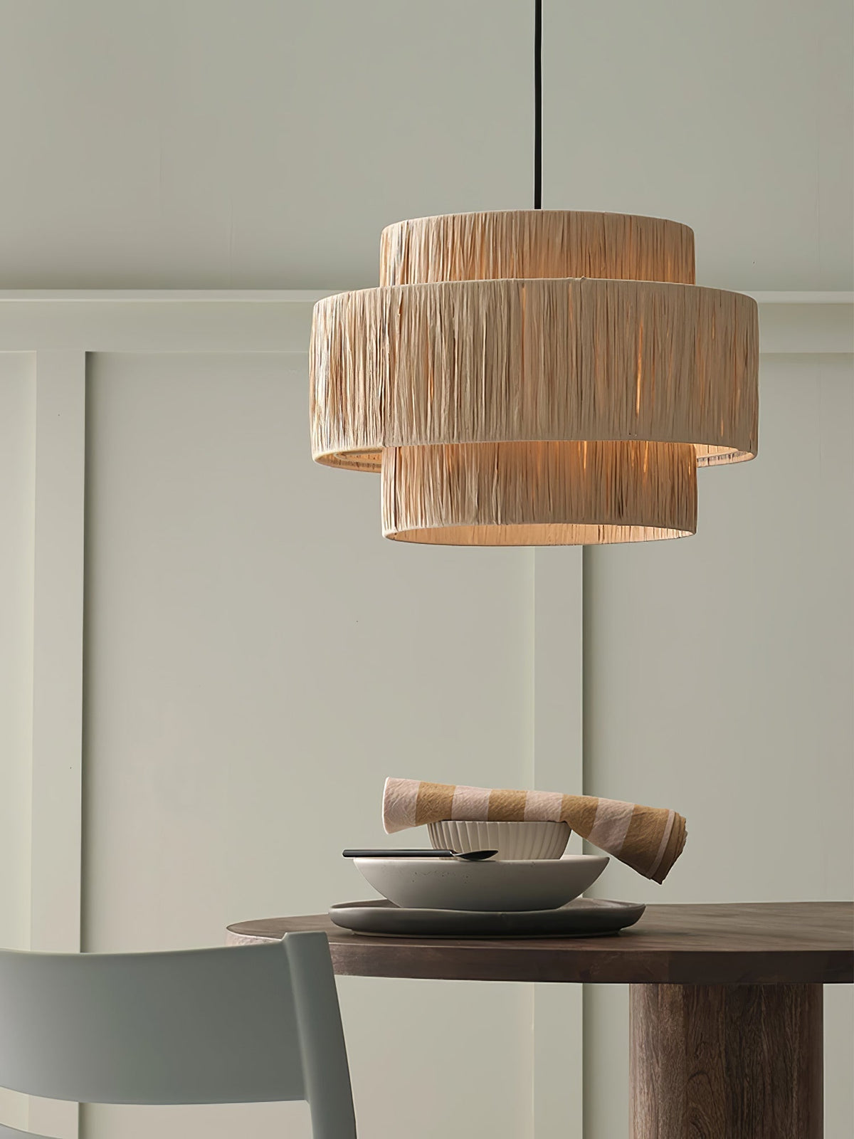 Thyra hanglamp van riet in traditionele retro-stijl