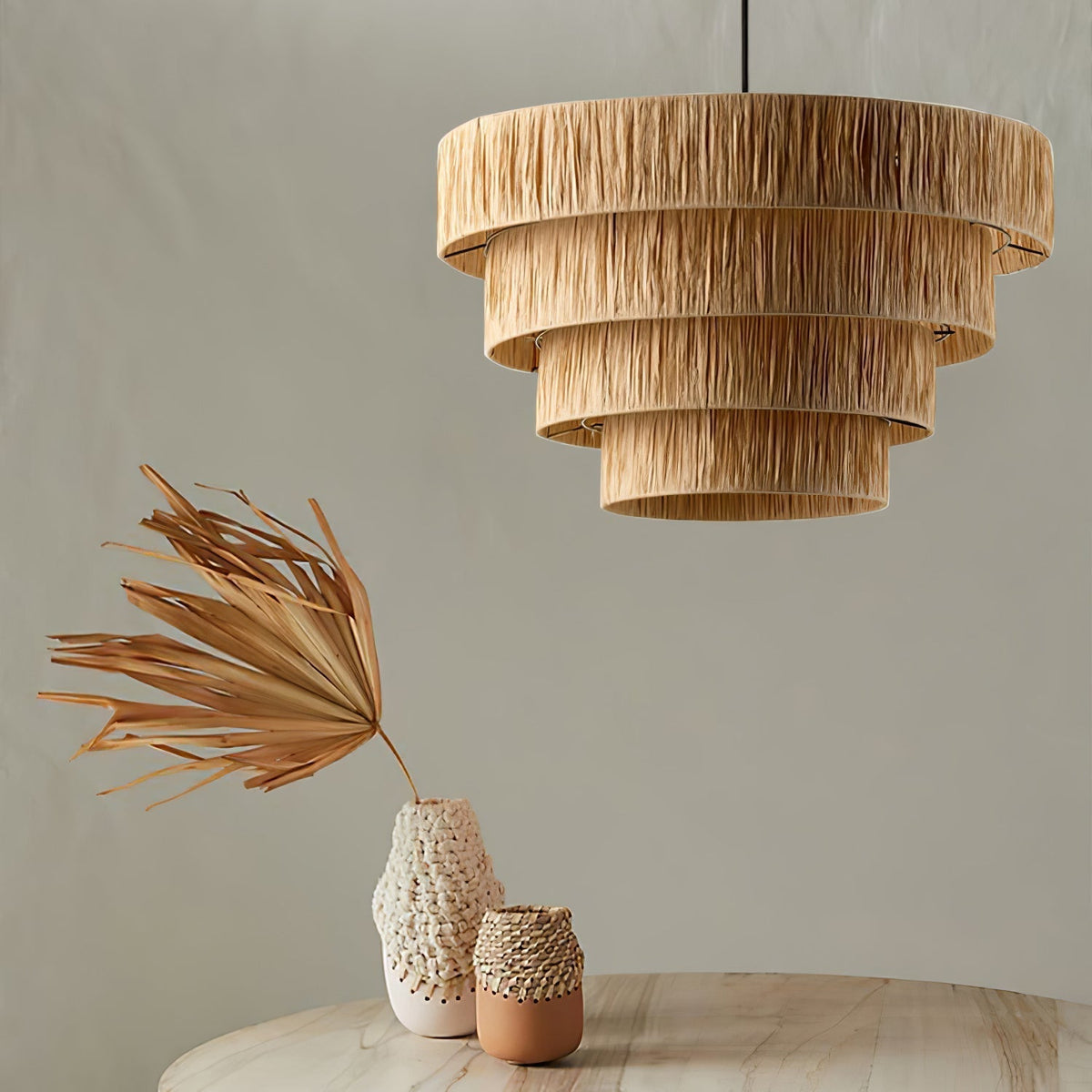 Thyra hanglamp van riet in traditionele retro-stijl