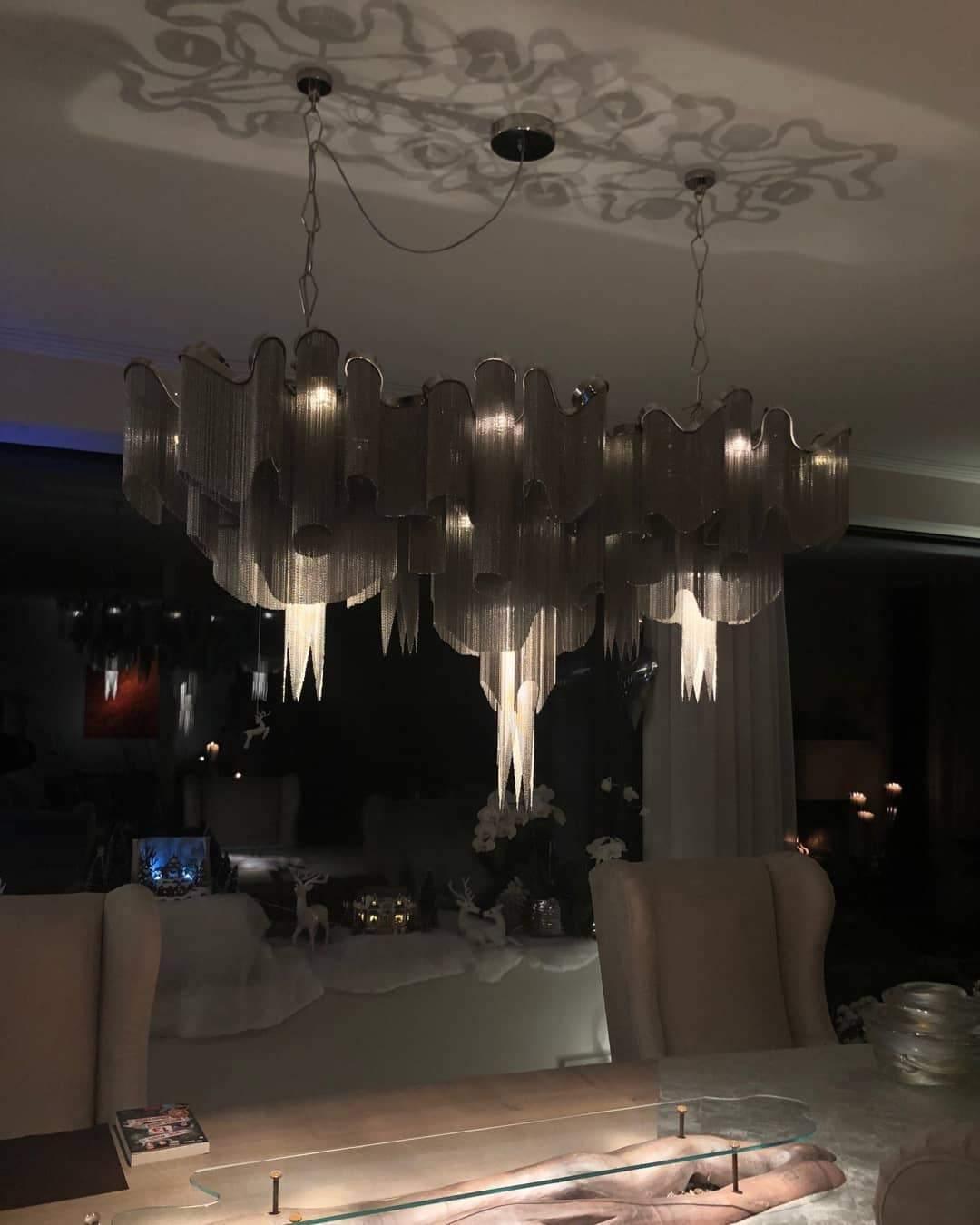 Lustra hanglamp Stream ketting nikkel