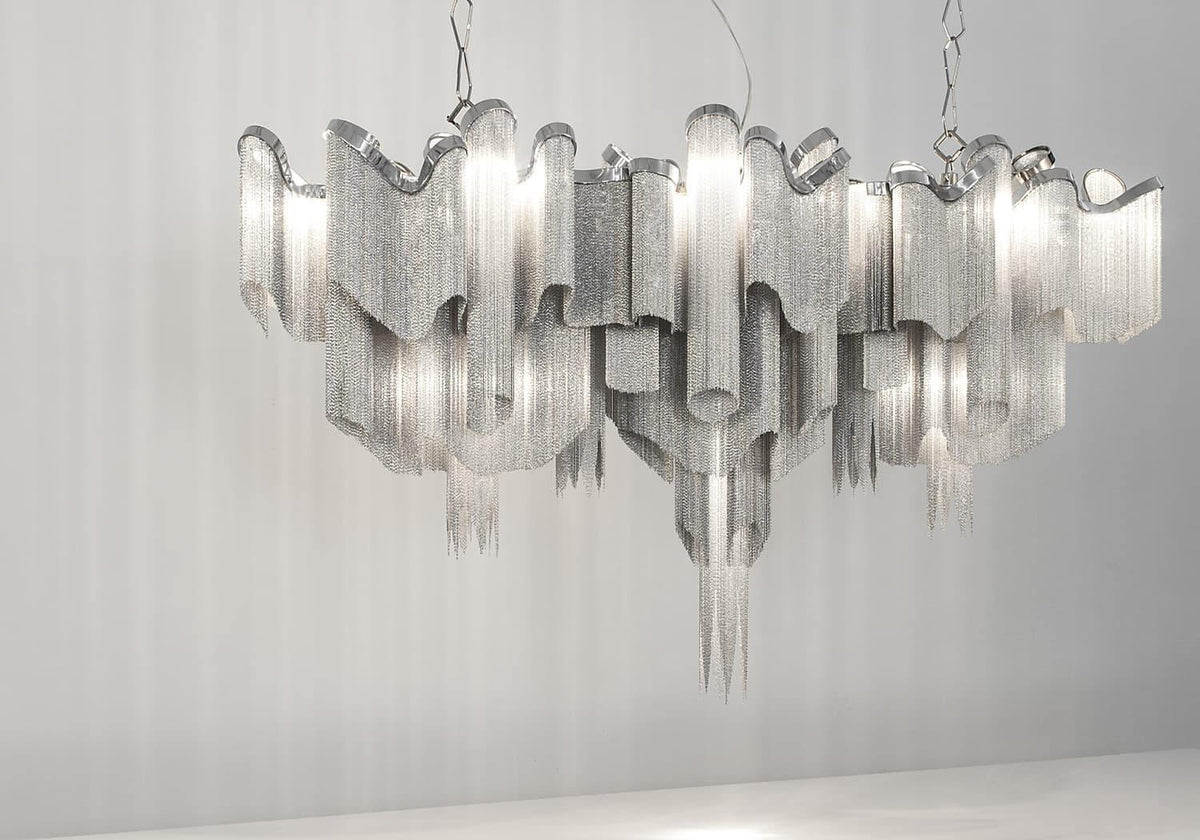 Lustra hanglamp Stream ketting nikkel