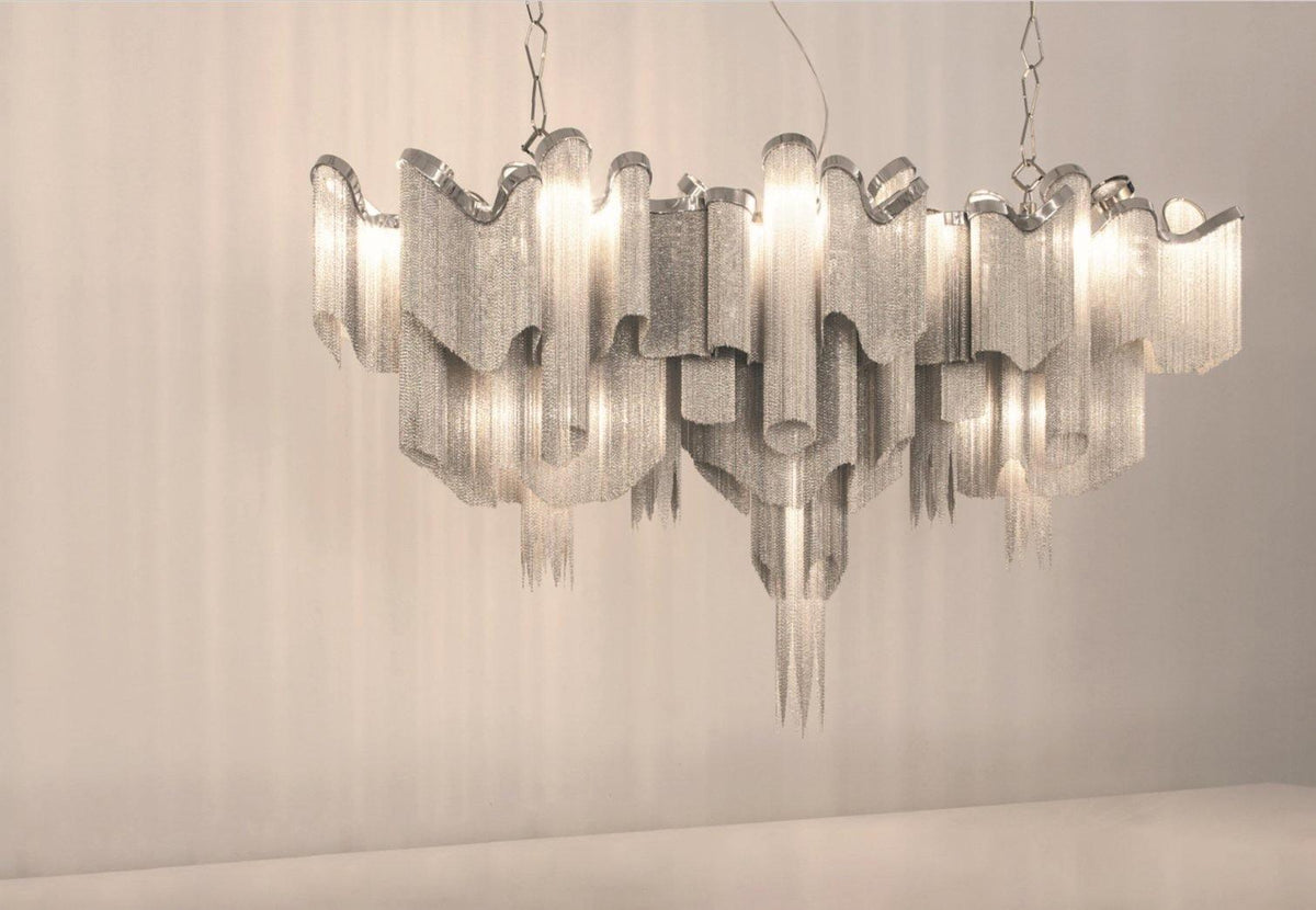Lustra hanglamp Stream ketting nikkel