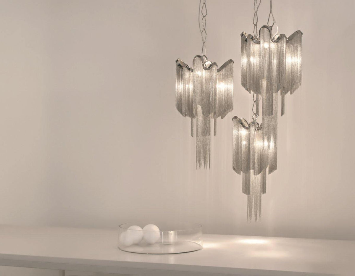 Lustra hanglamp Stream ketting nikkel