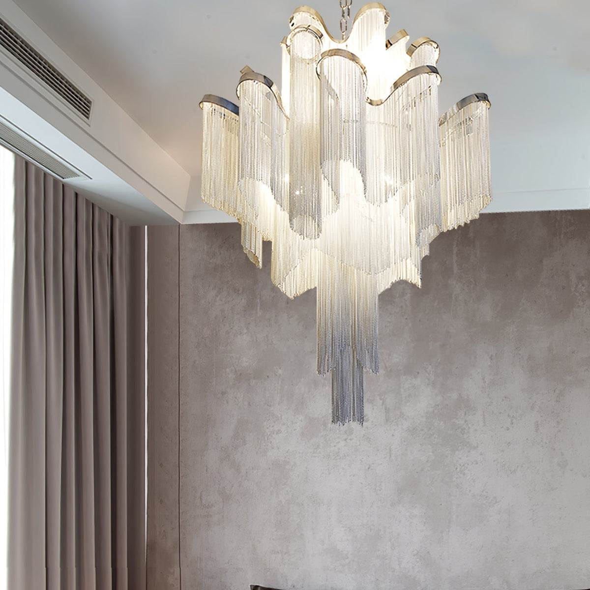 Lustra hanglamp Stream ketting nikkel