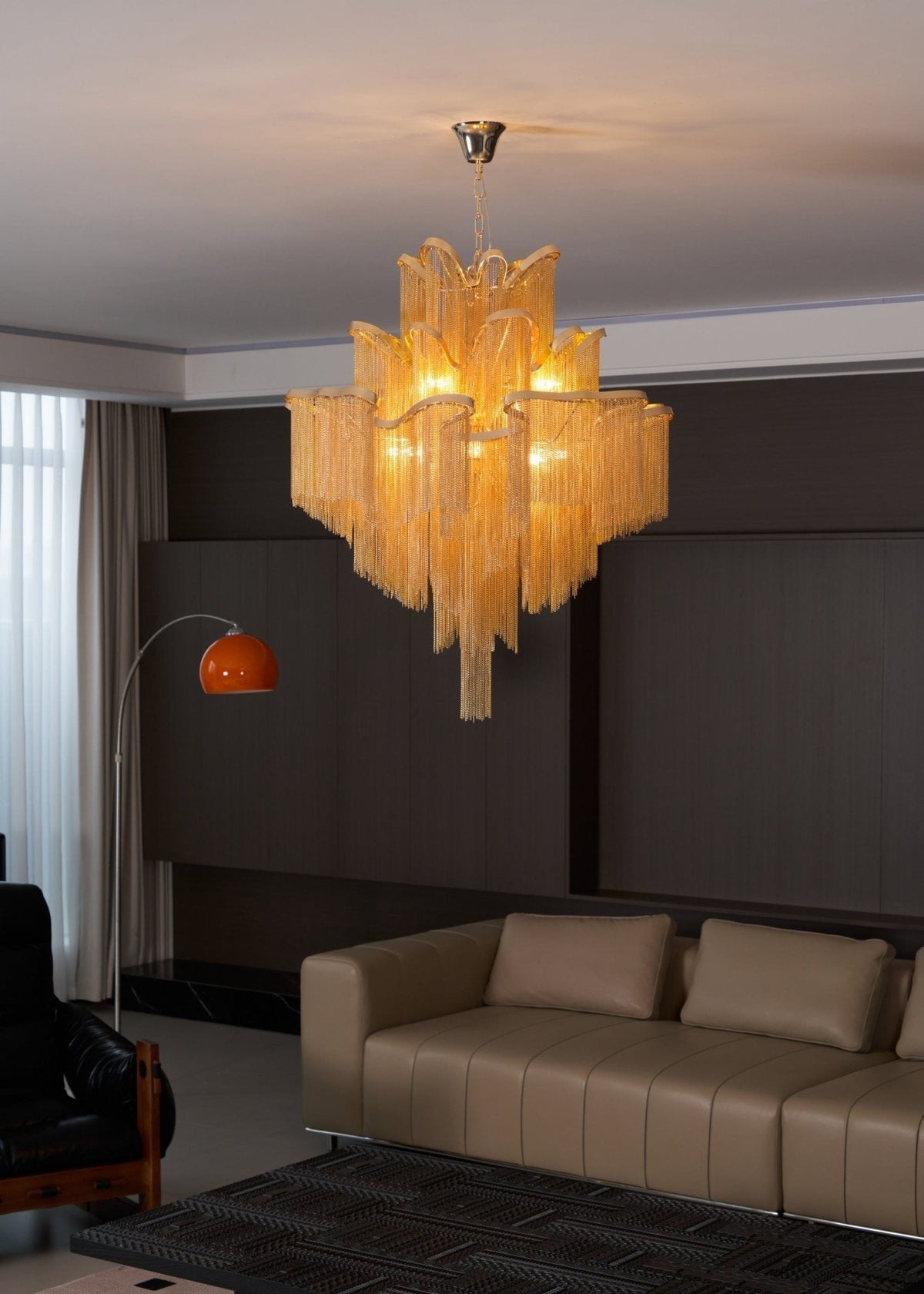 Lustra hanglamp Stream ketting nikkel