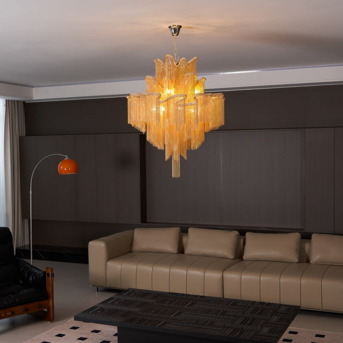 Lustra hanglamp Stream ketting nikkel