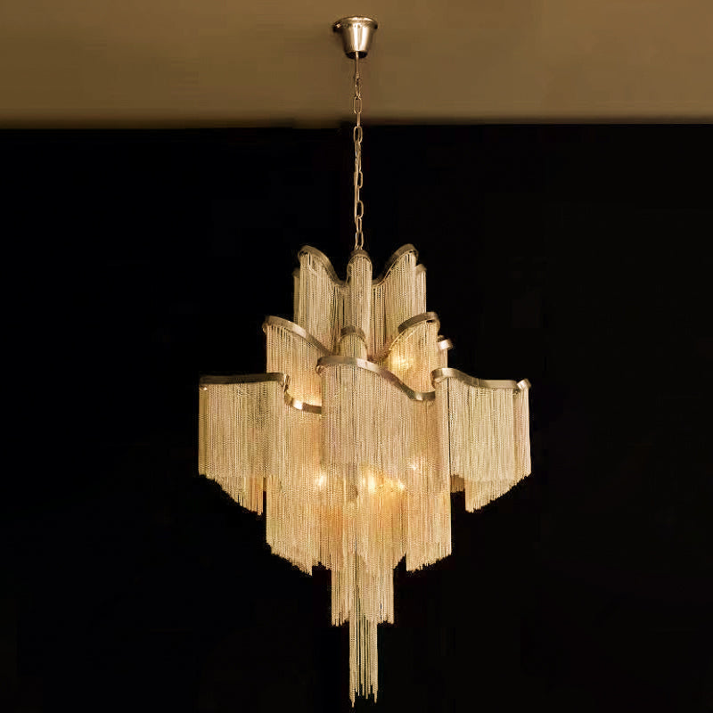 Lustra hanglamp Stream ketting nikkel