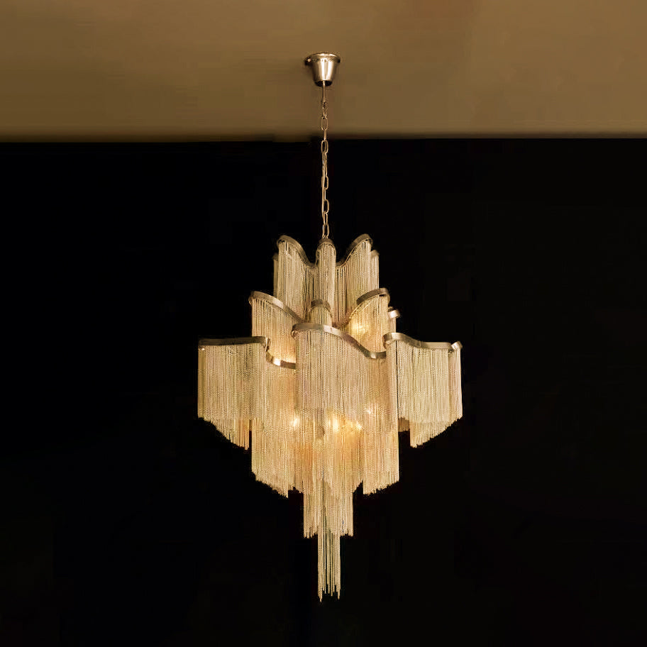 Lustra hanglamp Stream ketting nikkel