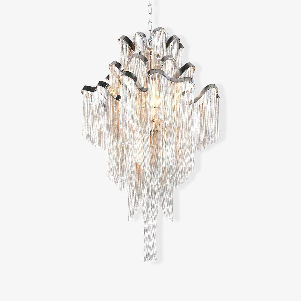 Lustra hanglamp Stream ketting nikkel