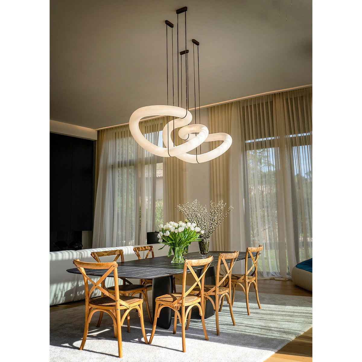 Mithos gebogen albasten hanglamp