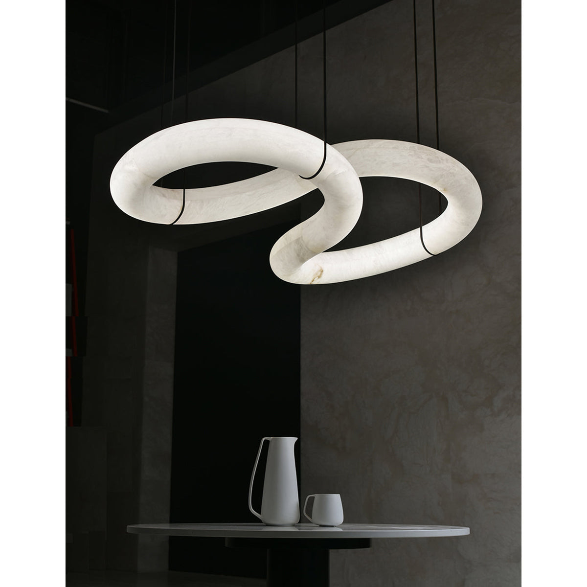Mithos gebogen albasten hanglamp