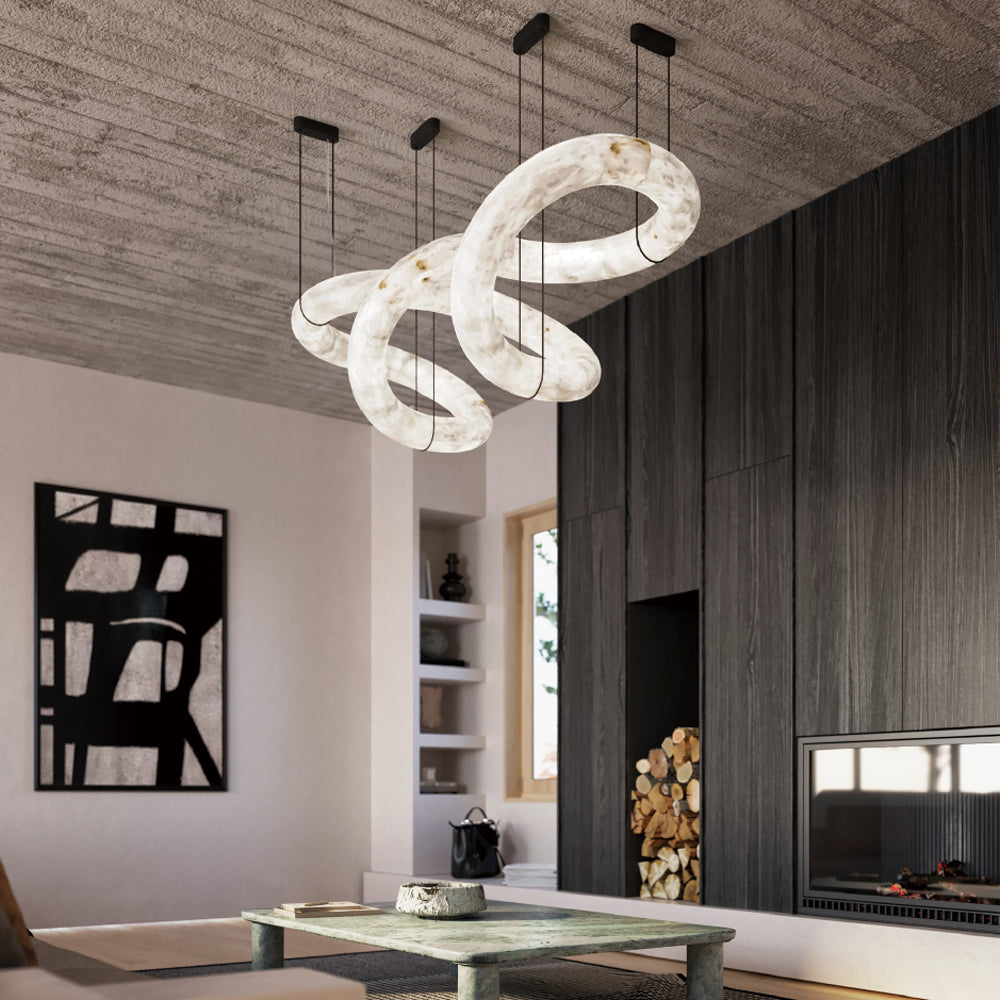 Mithos gebogen albasten hanglamp