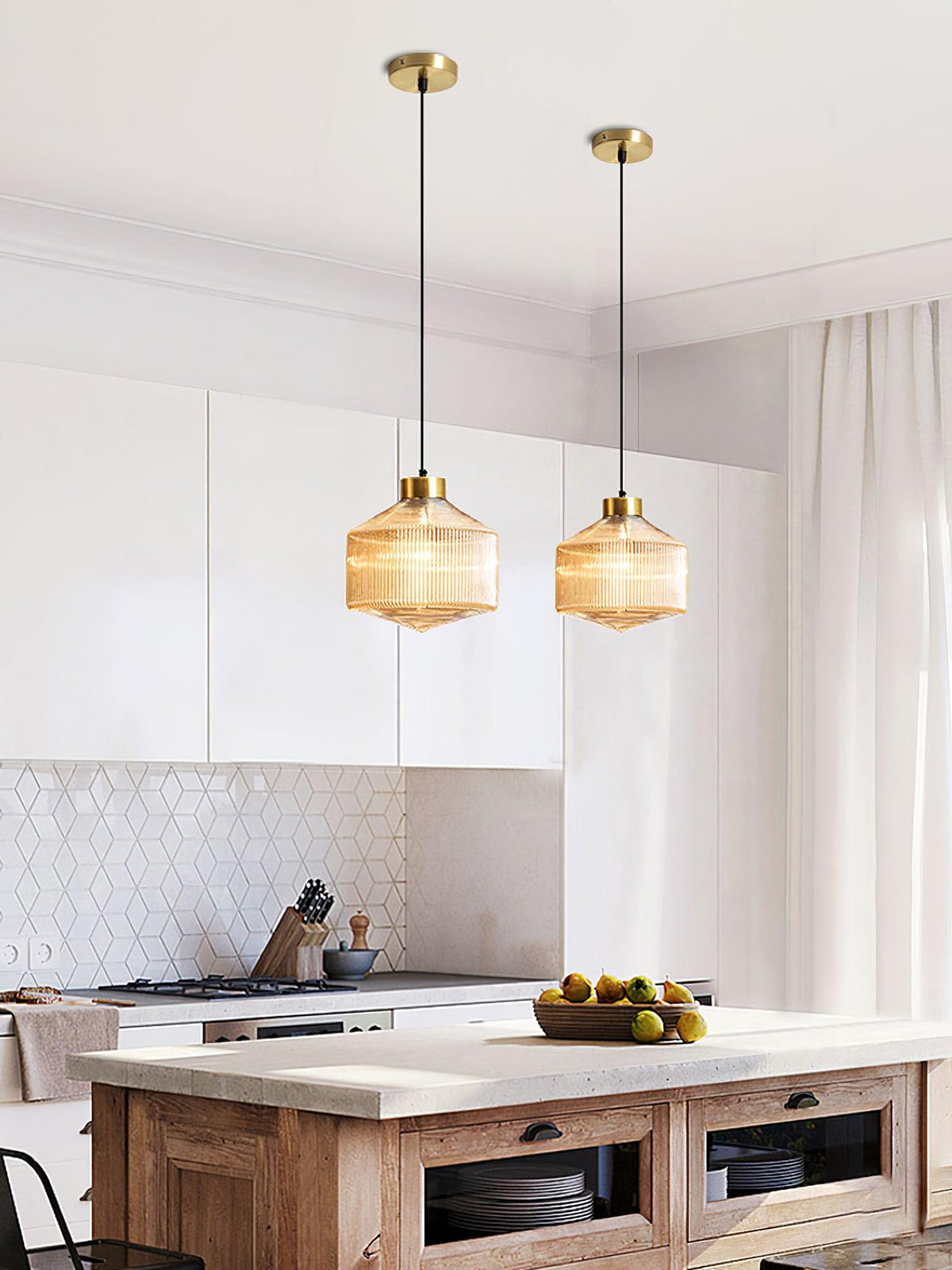 Velorarn kunstmatige hanglamp met glas