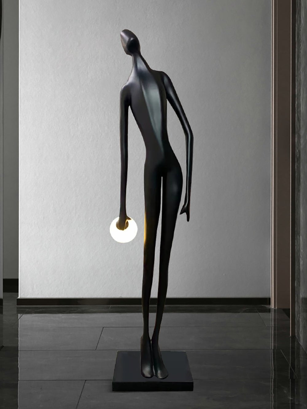Zolirion abstracte zwarte vloerlamp