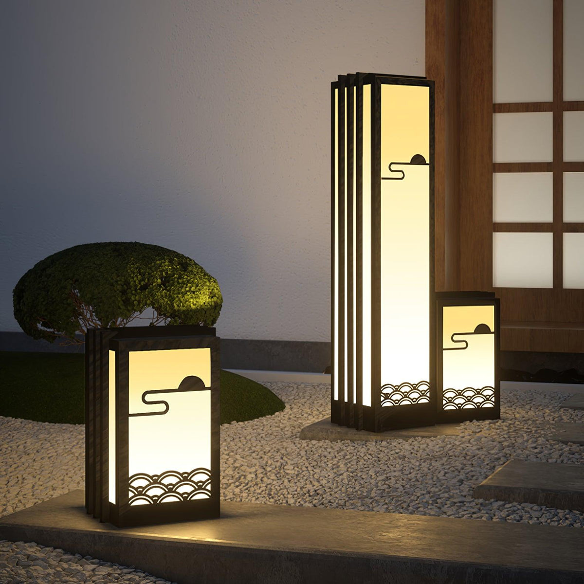 Rivenena buitenverlichting rechthoekig zonsondergangpatroon minimalistisch voor tuin