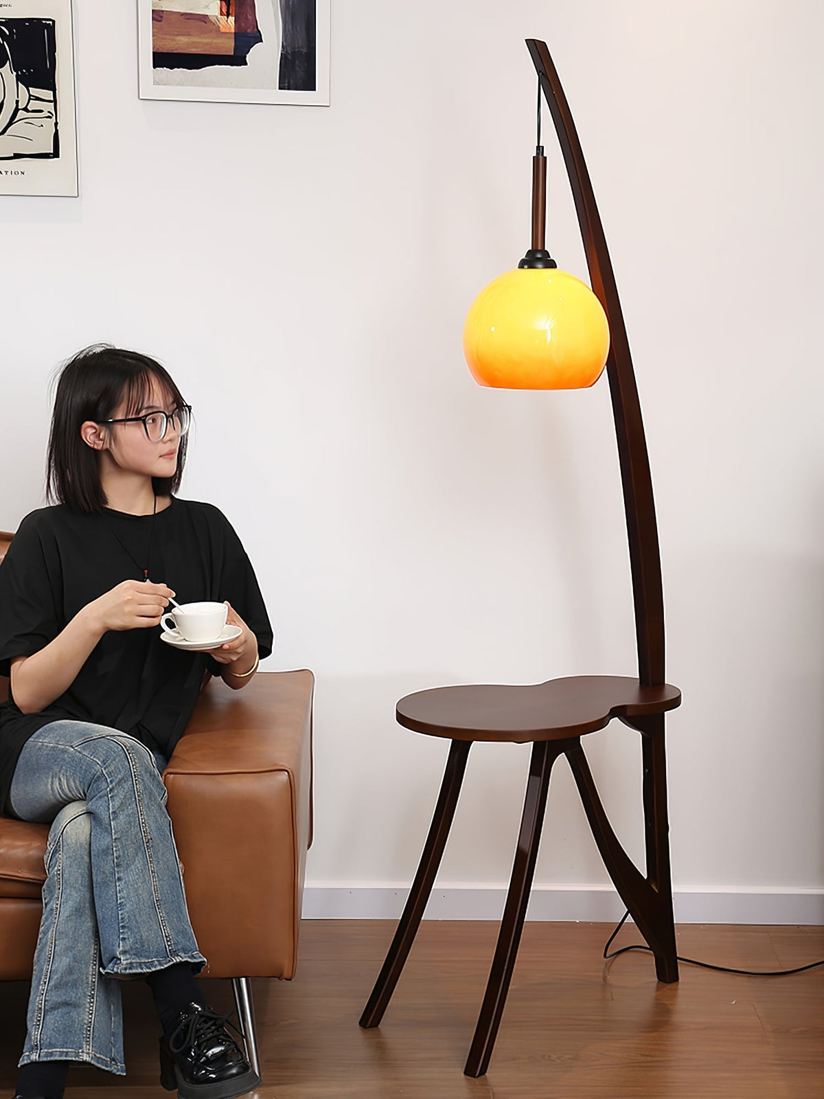Natura Houten vloerlamp