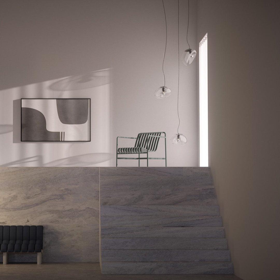 Rune minimalistische hanglamp met glazen kap