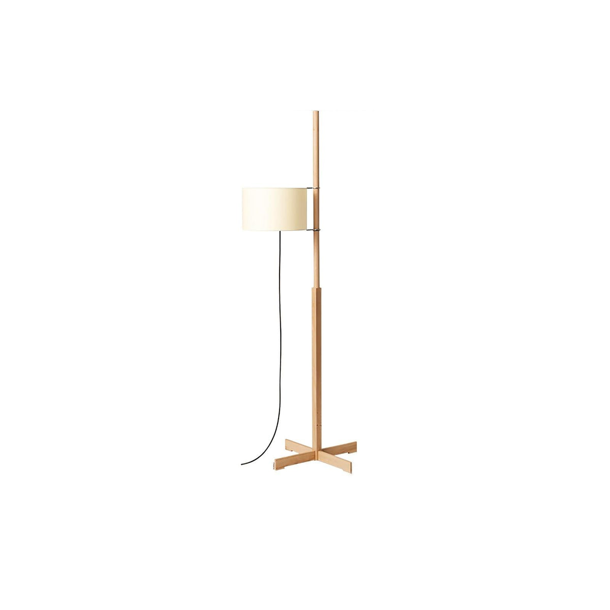 Vindis vloerlamp met houten kap en textiel