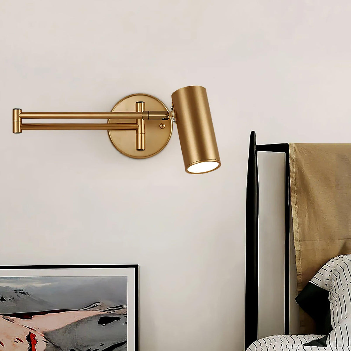 Auraelle wandlamp messing Schuifarm Verstelbaar